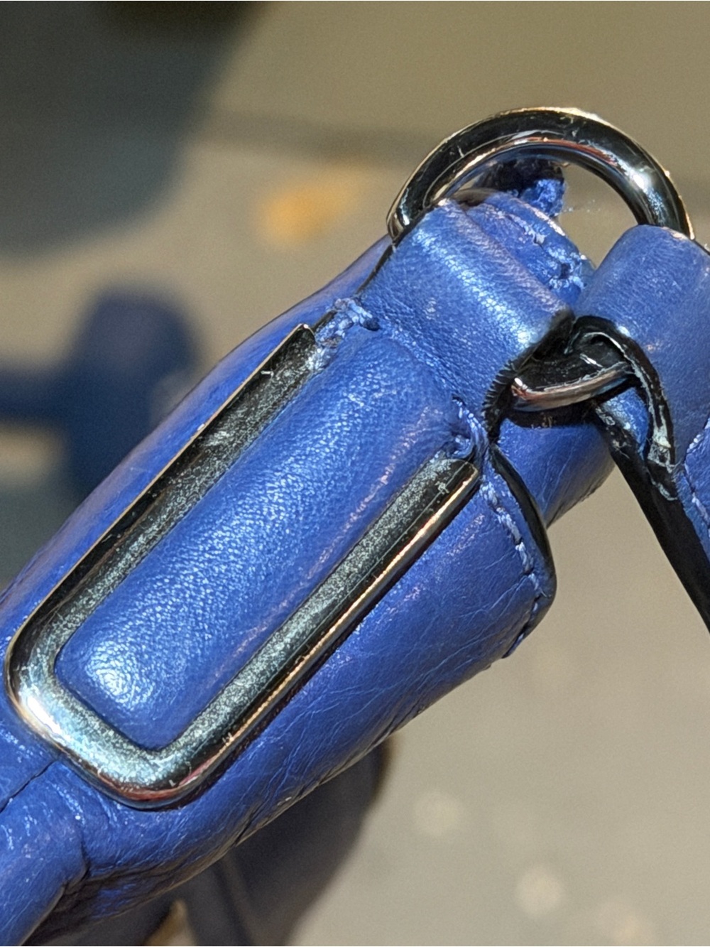 COACH Pebble Leather Crossbody in Royal Blue with Gold Hardware - Picture 11 of 11